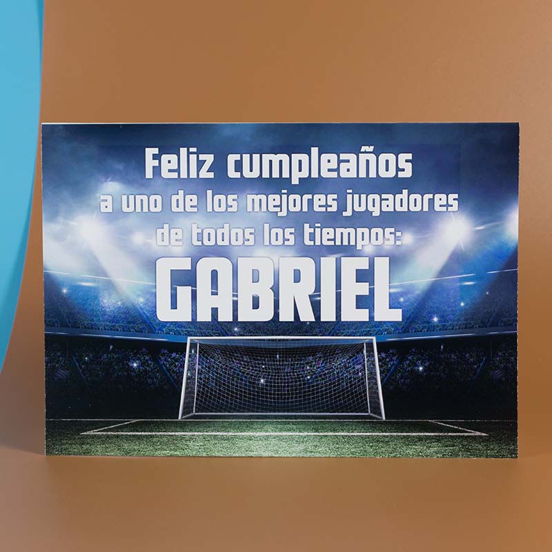 Regalos personalizados: Tarjetas personalizadas: Tarjeta personalizada para cumpleaños de futbolero