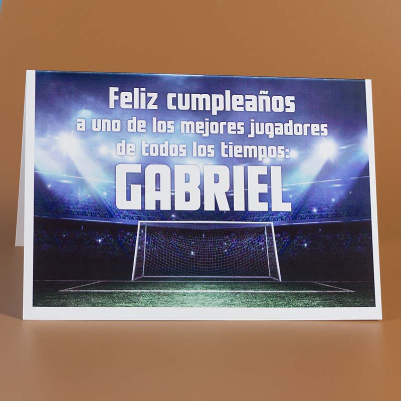Regalos personalizados: Tarjetas personalizadas: Tarjeta personalizada para cumpleaños de futbolero