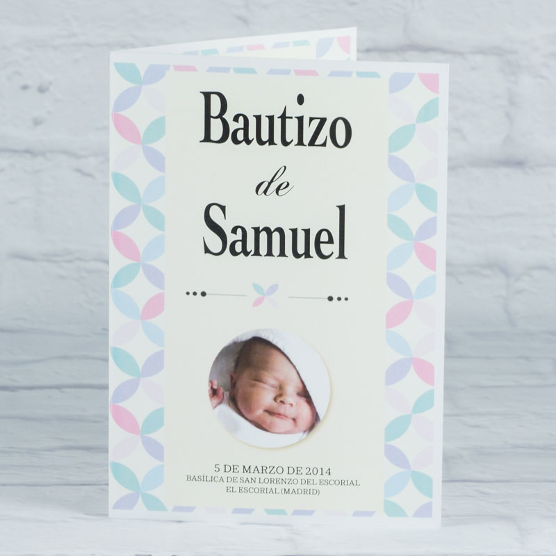 Tarjeta personalizada para el bautizo de un bebé