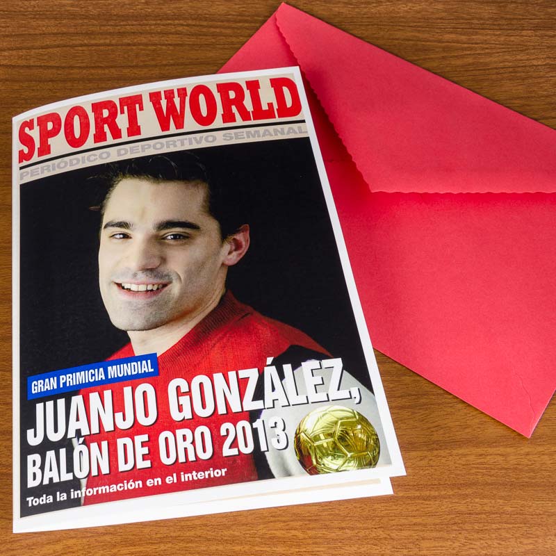 Regalos personalizados: Tarjetas personalizadas: Tarjeta personalizada portada deportes