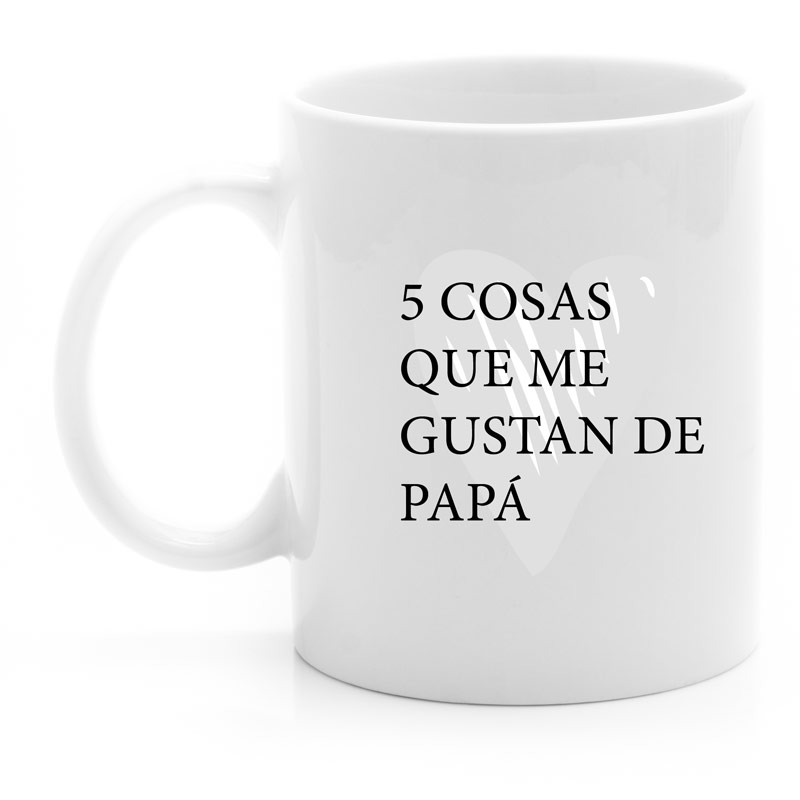 Regalos personalizados: Tazas personalizadas: Taza personalizada '5 cosas que me gustan de...'