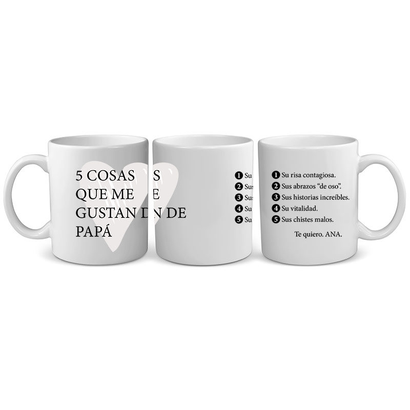 Taza personalizada '5 cosas que me gustan de