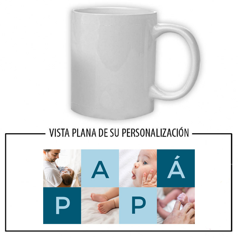 Regalos personalizados: Tazas personalizadas: Taza personalizada con fotos 'Papá'