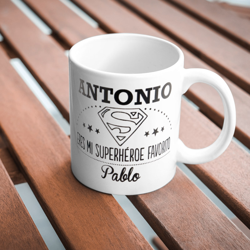 Regalos personalizados: Tazas personalizadas: Taza personalizada para mi superhéroe