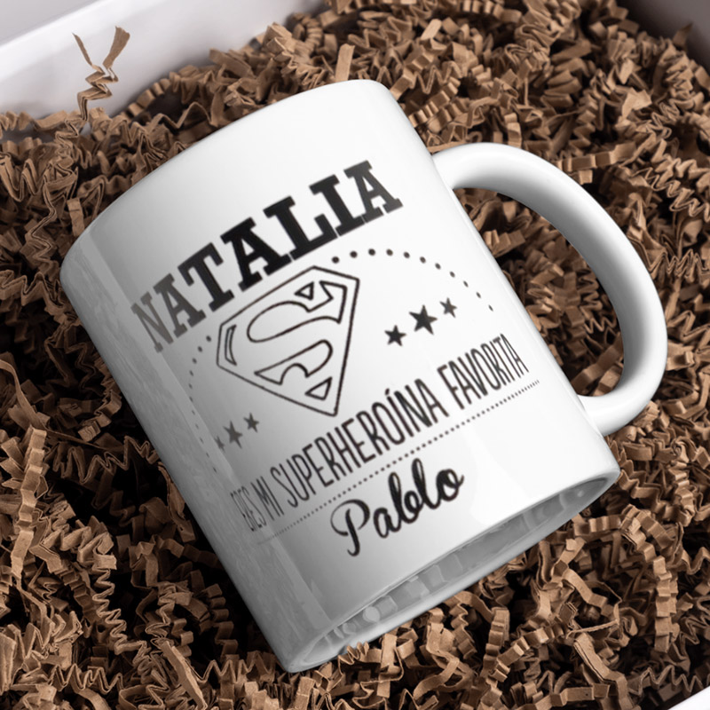 Regalos personalizados: Tazas personalizadas: Taza personalizada para mi superheroína