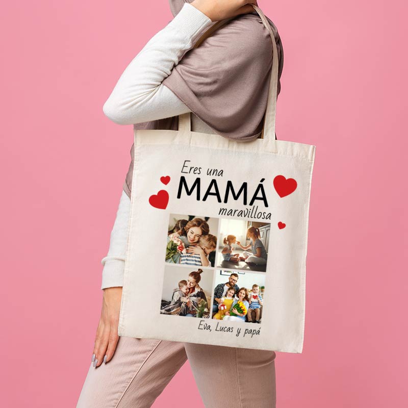 Regalos personalizados: Regalos con nombre: Tote bag personalizada para mamá