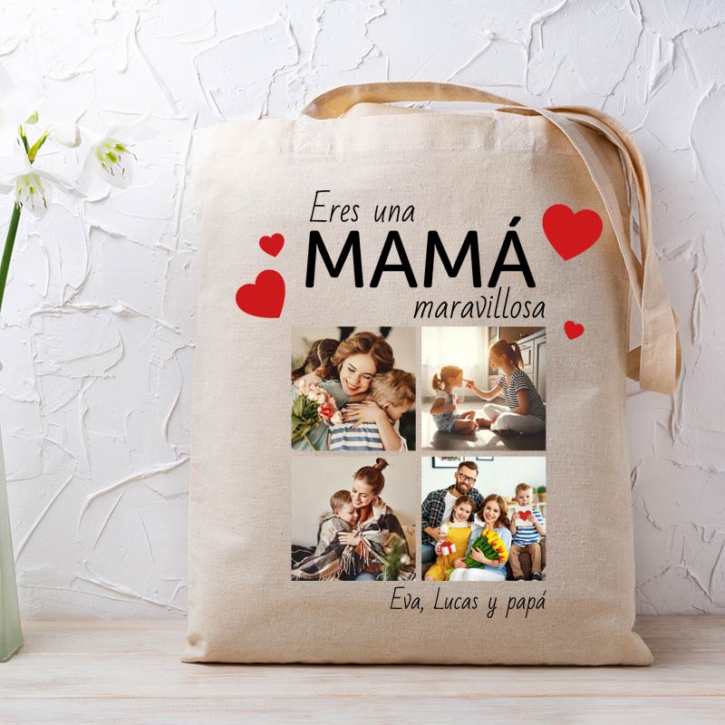 Regalos personalizados: Regalos con nombre: Tote bag personalizada para mamá