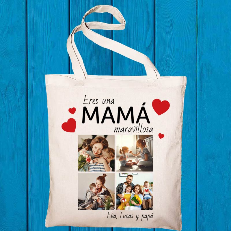 Regalos personalizados: Regalos con nombre: Tote bag personalizada para mam&aacute;