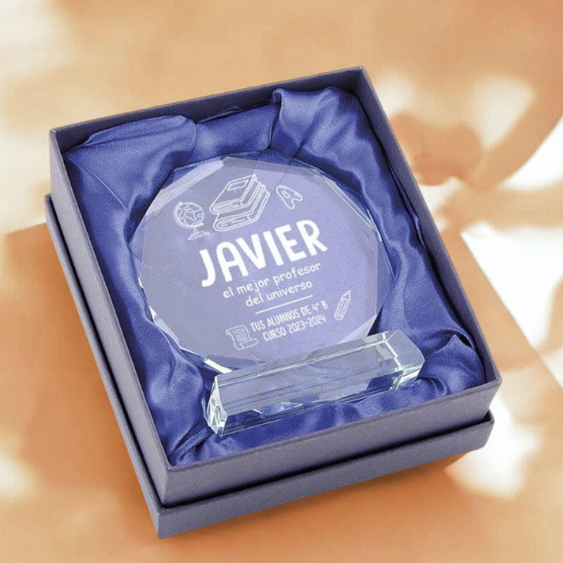 Regalos personalizados: Diseño y decoración: Trofeo de cristal personalizado para profe