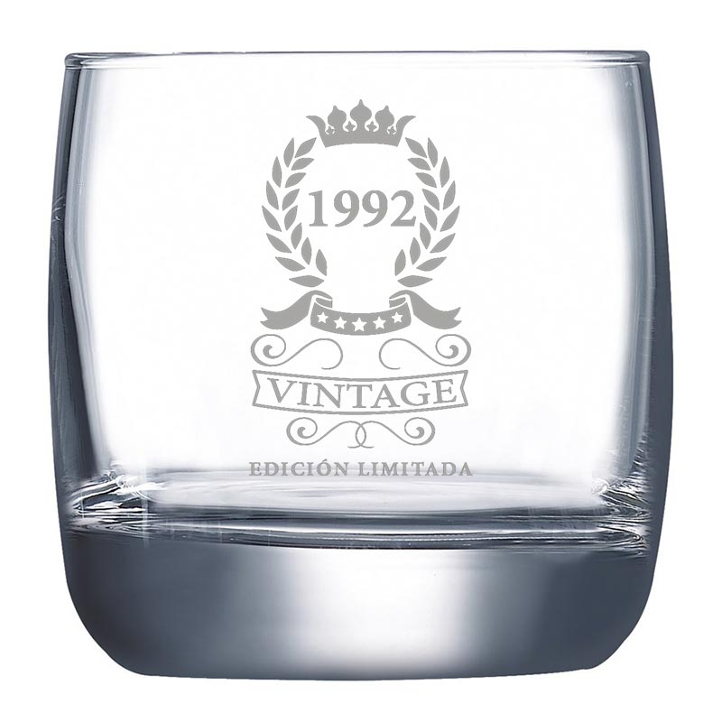 Regalos personalizados: Cristalería personalizada: Vaso de whisky grabado '30 Cumpleaños'