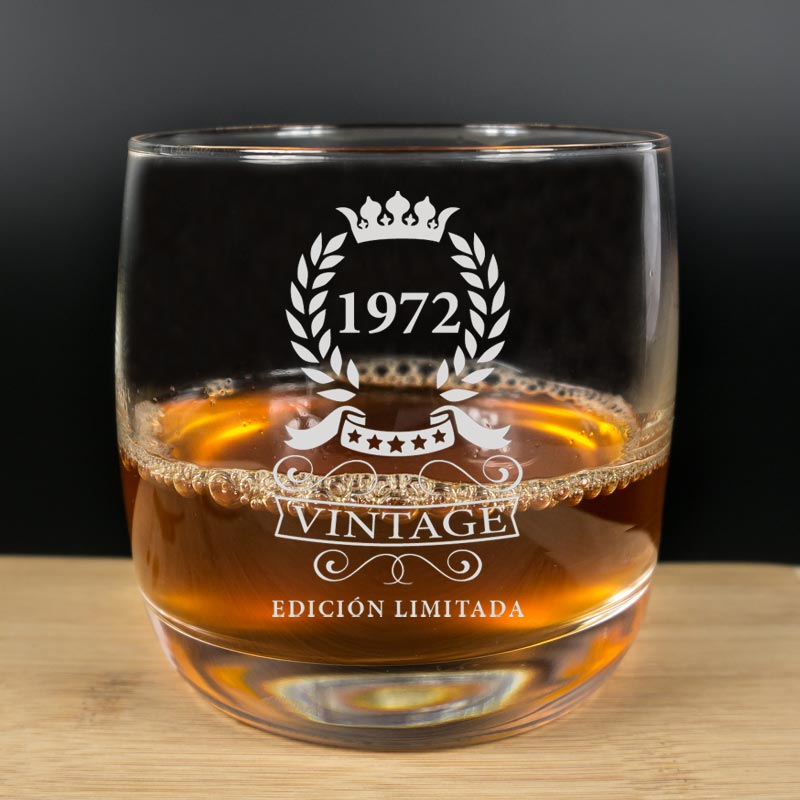 Regalos personalizados: Cristalería personalizada: Vaso de whisky grabado '50 Cumpleaños'