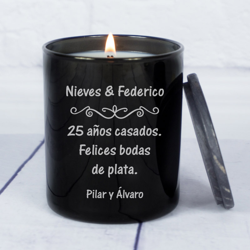 Regalos personalizados: Velas personalizadas: Vela grabada con dedicatoria