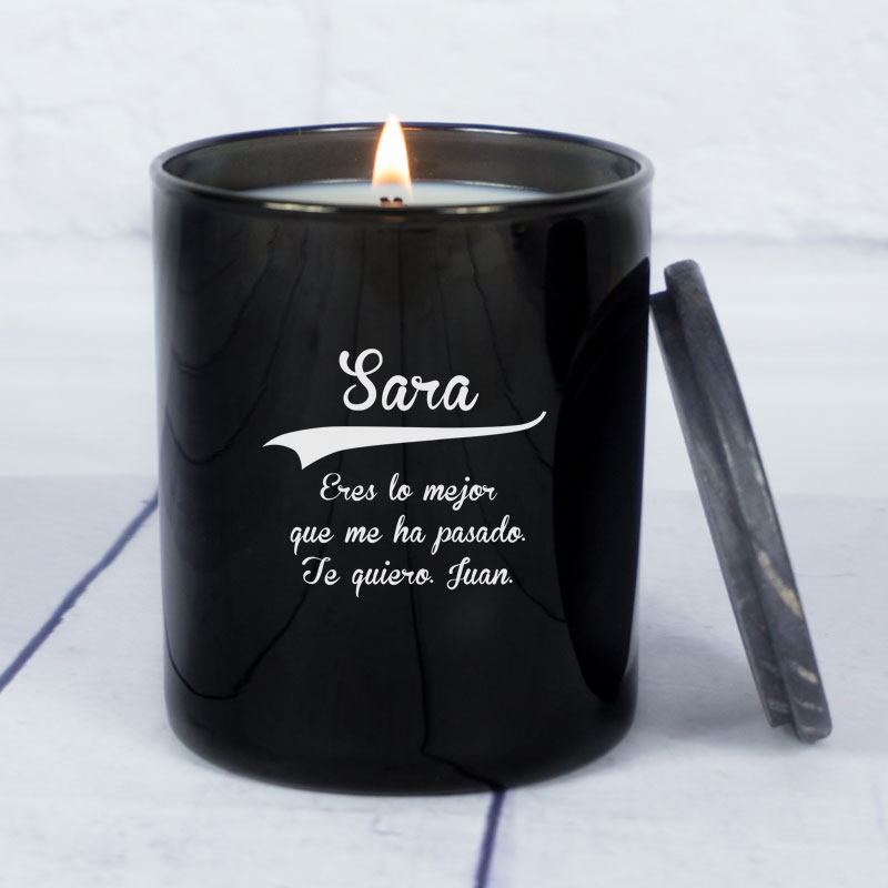 Regalos personalizados: Velas personalizadas: Vela grabada con nombre y dedicatoria