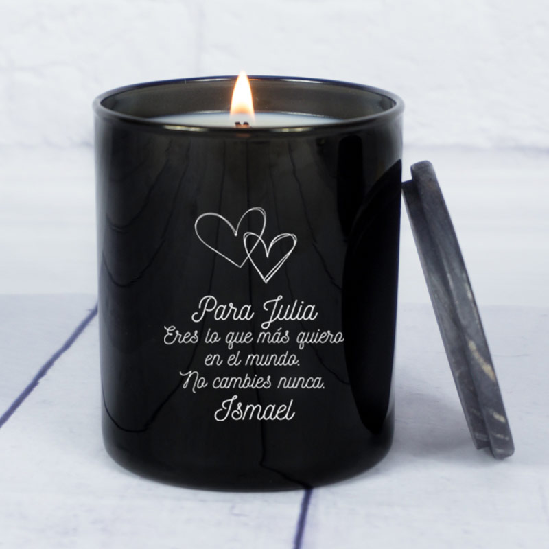 Regalos personalizados: Velas personalizadas: Vela grabada corazones