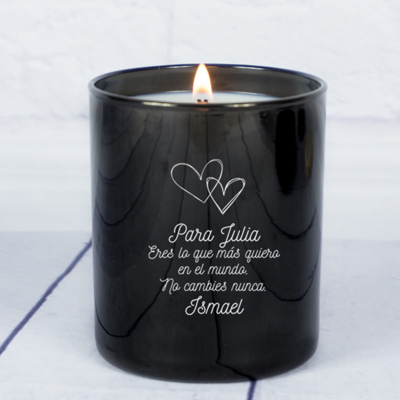 Regalos personalizados: Velas personalizadas: Vela grabada corazones