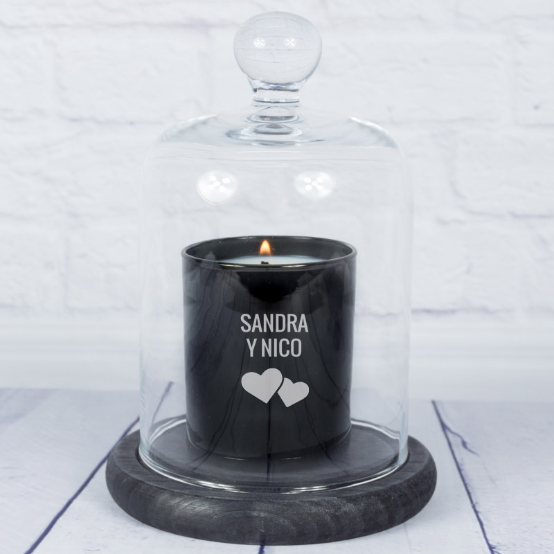 Regalos personalizados: Velas personalizadas: Vela personalizada 'Motivos' con campana de cristal