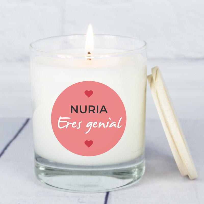 Regalos personalizados: Velas personalizadas: Vela personalizada 'Eres genial'