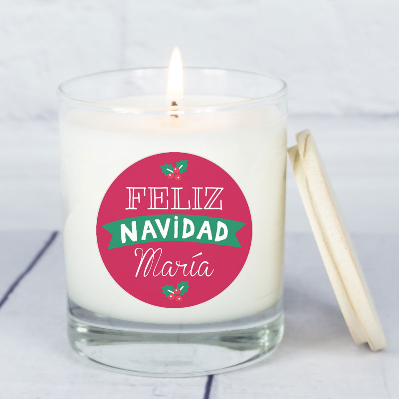 Regalos personalizados: Velas personalizadas: Vela personalizada Feliz Navidad