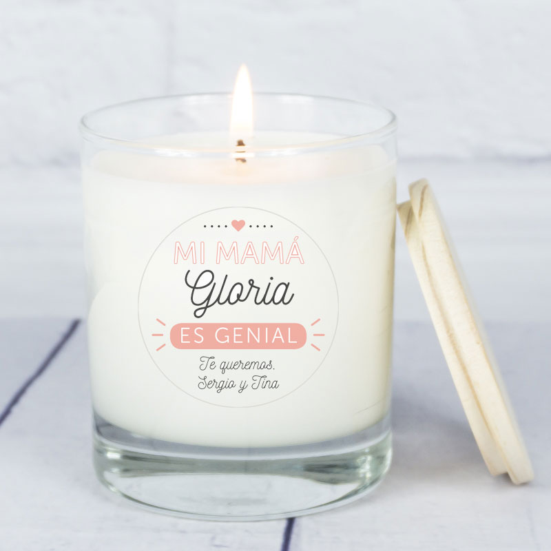 Regalos personalizados: Velas personalizadas: Vela personalizada Mi mamá genial