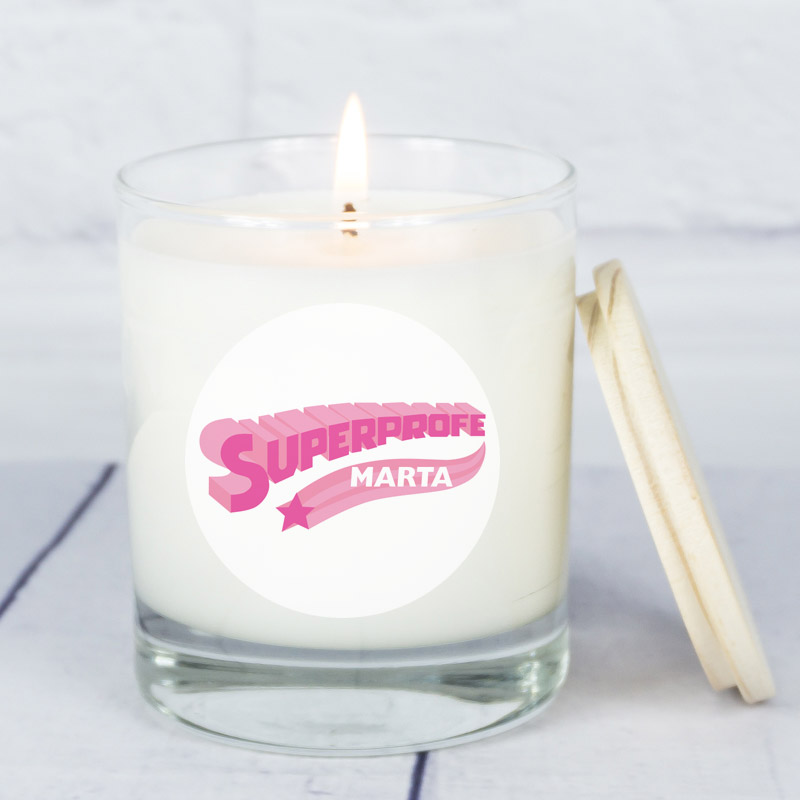 Regalos personalizados: Velas personalizadas: Vela personalizada 'Súperprofe'