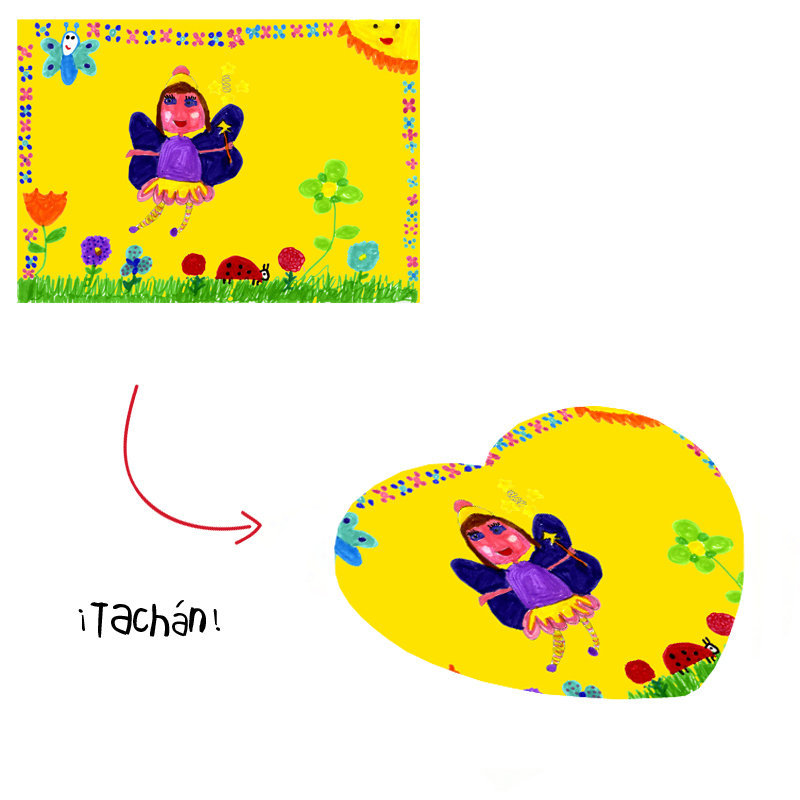 Regalos personalizados: Regalos con el dibujo de tus hijos: Alfombrilla corazón con el dibujo de tu hijo