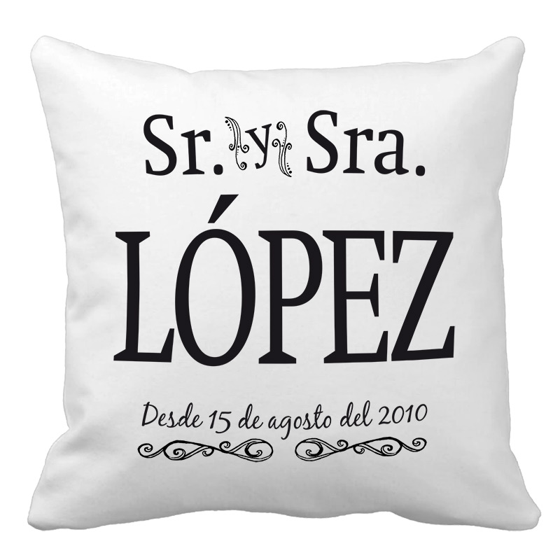 Regalos personalizados: Diseño y decoración: Cojín personalizado Sr y Sra