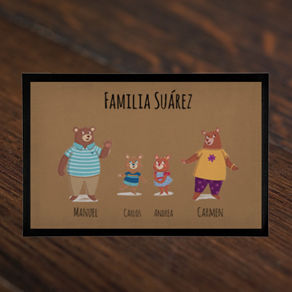 Regalos personalizados: Diseño y decoración: Felpudo familia Oso personalizado