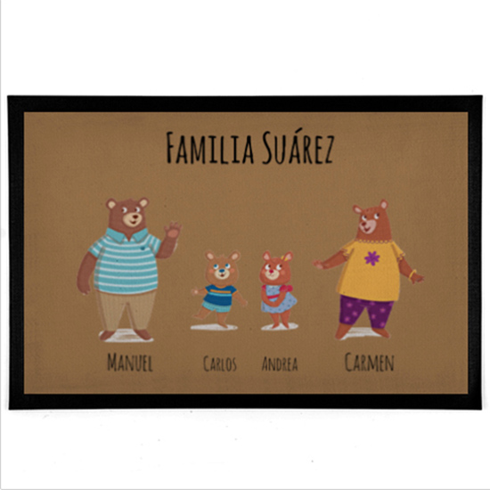 Regalos personalizados: Diseño y decoración: Felpudo familia Oso personalizado