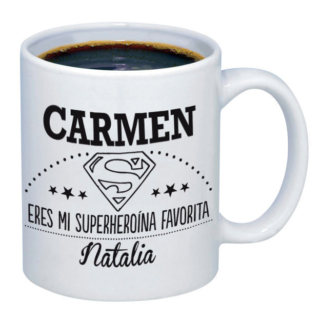Regalos personalizados: Tazas personalizadas: Taza personalizada para mi superheroína Regalos personalizados: Tazas personalizadas: Taza personalizada para mi superheroína