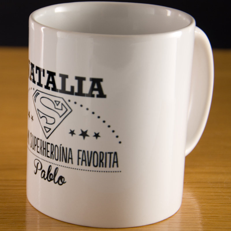 Regalos personalizados: Tazas personalizadas: Taza personalizada para mi superheroína