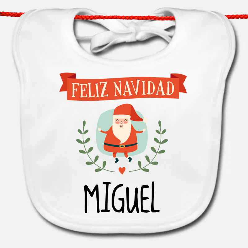 Regalos personalizados: Babero personalizado ¡Feliz Navidad!: Babero personalizado ¡Feliz Navidad!