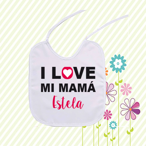 Regalos personalizados: Regalos con nombre: Babero personalizado I love