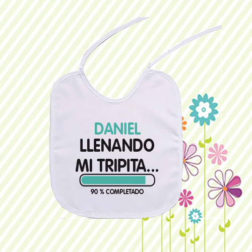 Regalos personalizados: Regalos con nombre: Babero personalizado Llenando mi tripita...