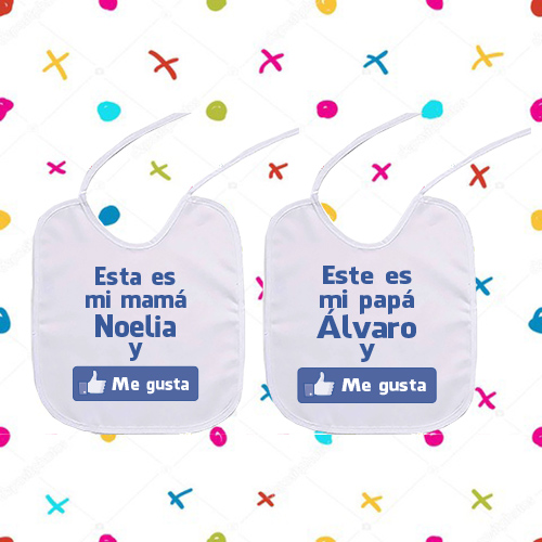 Regalos personalizados: Regalos con nombre: Babero personalizado Me gusta