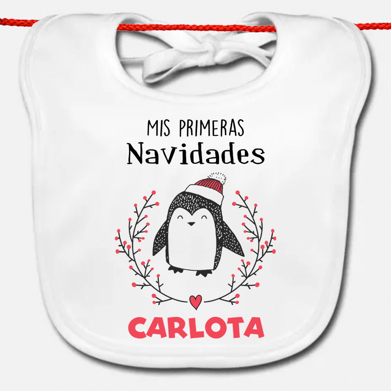 Regalos personalizados: Babero personalizado 'Mis primeras navidades': Babero personalizado 'Mis primeras navidades'