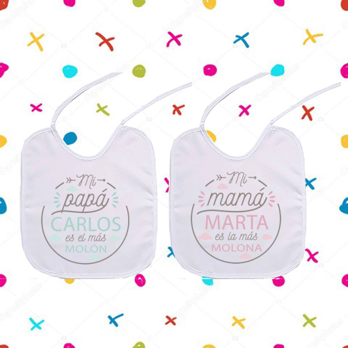 Regalos personalizados: Regalos con nombre: Babero personalizado Molones