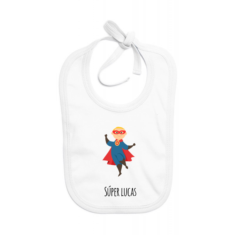 Regalos personalizados: Regalos con nombre: Babero BIO Súper familia personalizado