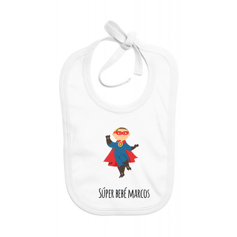 Regalos personalizados: Regalos con nombre: Babero BIO Súper familia personalizado