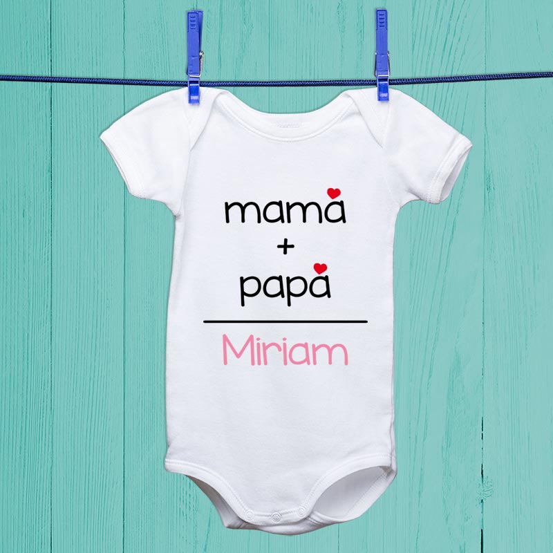 césped atraer Currículum Body o camiseta infantil "papá+mamá" personalizada
