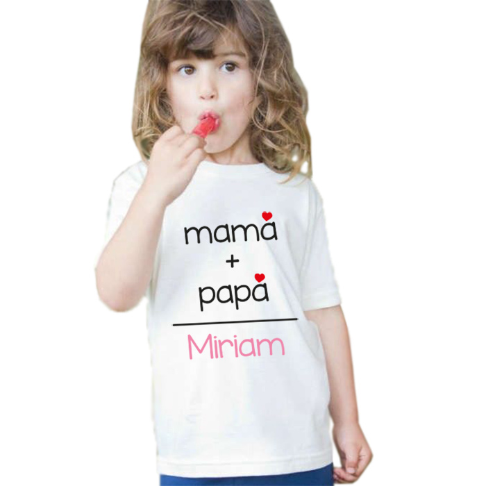 Regalos personalizados: Regalos con nombre: Body o camiseta infantil "papá+mamá" personalizada