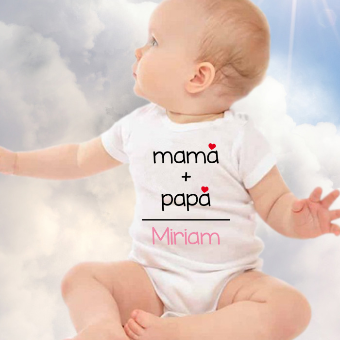 Regalos personalizados: Regalos con nombre: Body o camiseta infantil "papá+mamá" personalizada