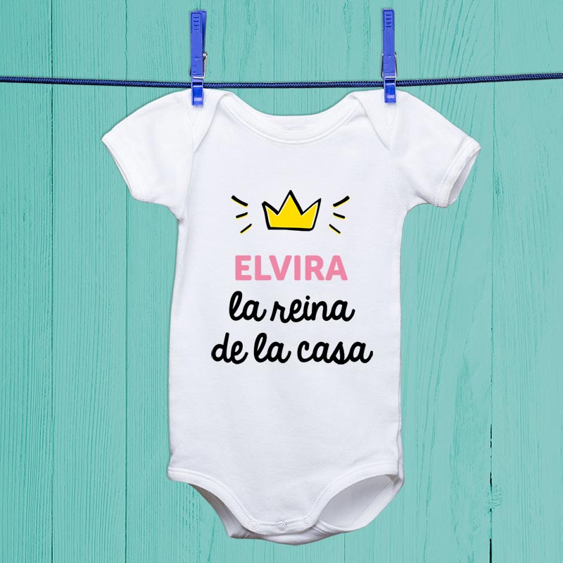 Regalos personalizados: Regalos con nombre: Body o camiseta infantil Rey o reina personalizada