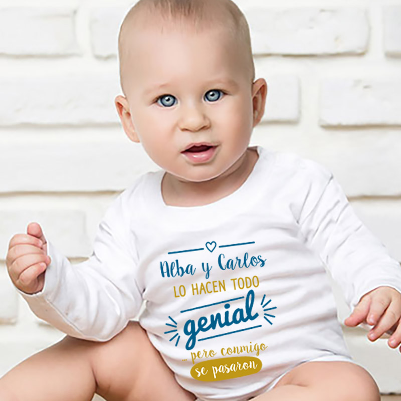 Regalos personalizados: Regalos con nombre: Body personalizado beb&eacute; genial