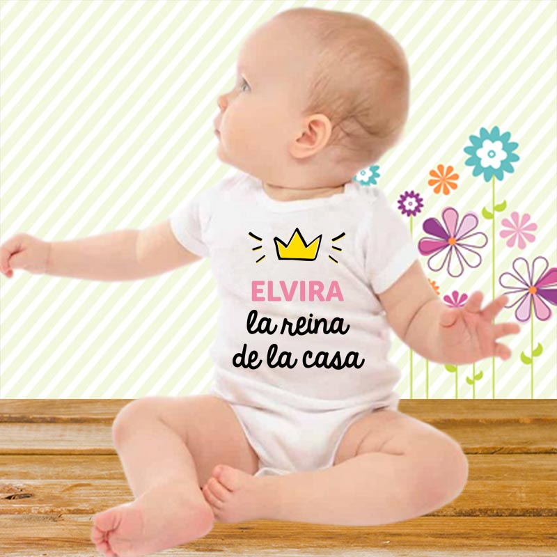 Regalos personalizados: Regalos con nombre: Body o camiseta infantil Rey o reina personalizada