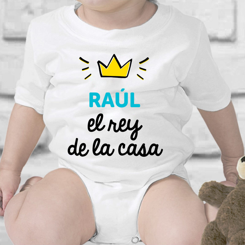 Regalos personalizados: Regalos con nombre: Body o camiseta infantil Rey o reina personalizada