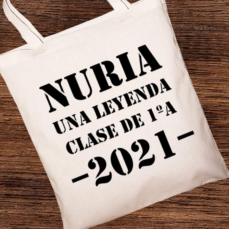 Regalos personalizados: Bolsas personalizadas: Bolsa BIO personalizada 'Una leyenda' para profes