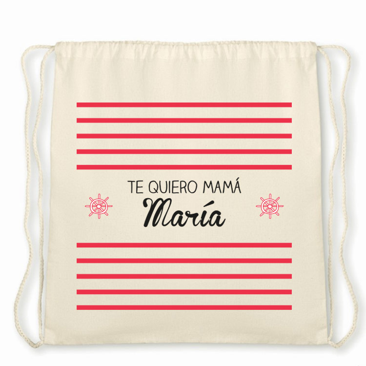 Regalos personalizados: Regalos con nombre: Bolsa tote bag marinera personalizada