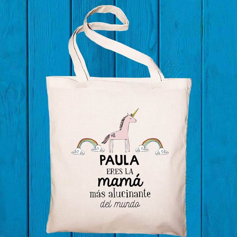 Regalos personalizados: Regalos con nombre: Bolsa tote bag personalizada