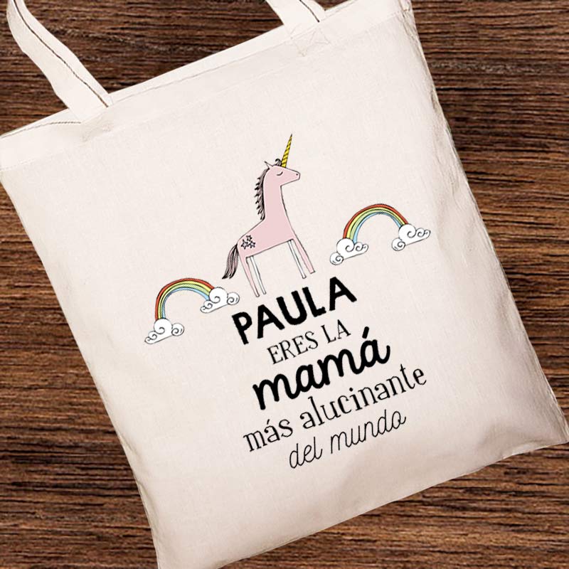 Regalos personalizados: Regalos con nombre: Bolsa tote bag personalizada