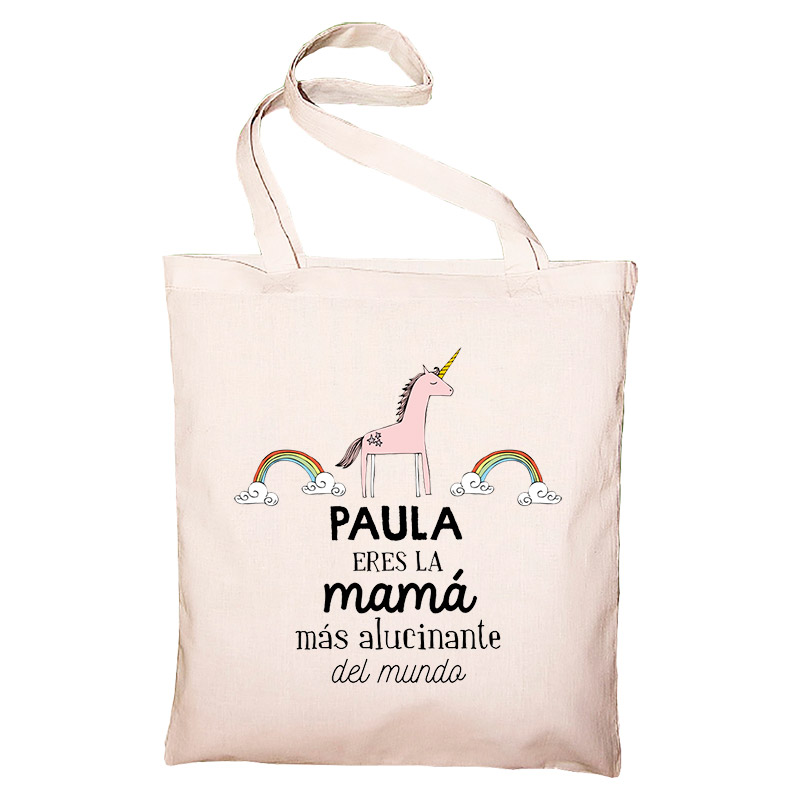 Regalos personalizados: Regalos con nombre: Bolsa tote bag personalizada